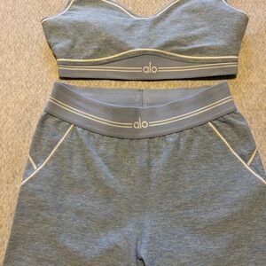 ALO Yoga Kids Heather Blue Joggers